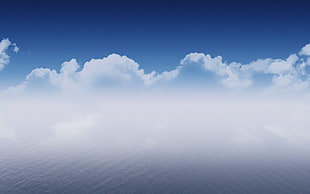 white clouds illustration, clouds, sky, water HD wallpaper