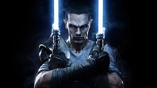 man holding light sabers, Star Wars, starkiller, Star Wars:  The Force Unleashed II, video games