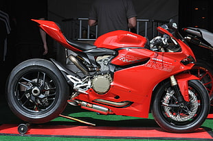 red and black sports bike, Ducati, motorcycle
