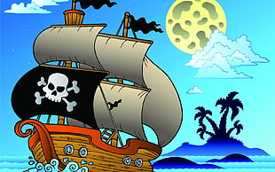 Pirate Ship cartoon HD wallpaper