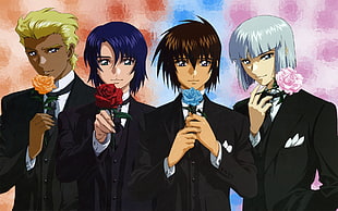photo of four men anime characters