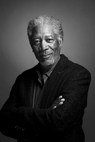 Morgan Freeman, Morgan Freeman, monochrome, actor, men