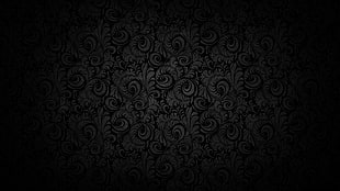 black and gray floral graphics