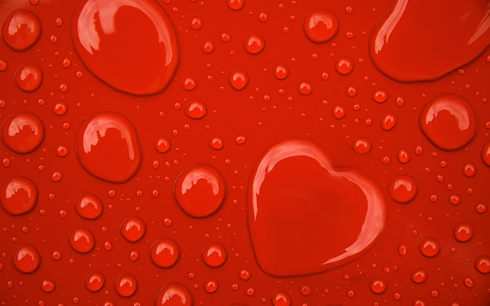 red heart illustration HD wallpaper
