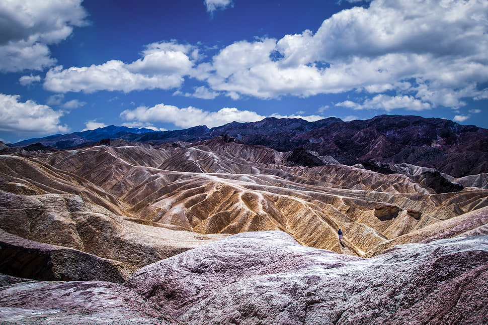 high angle view of mountain HD wallpaper