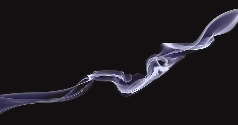 white smoke digital wallpaper, digital art, smoke, shapes, black background HD wallpaper