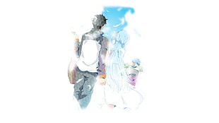 holding hands couple anime wallpaper, Re:Zero Kara Hajimeru Isekai Seikatsu, Rem (Re: Zero), Natsuki Subaru, anime