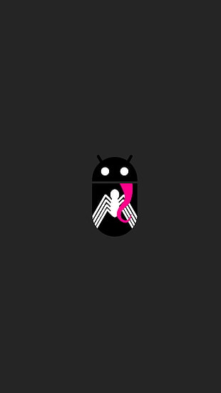 black and white computer mouse, minimalism, Android (operating system), spider