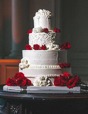 white and red 2-tier cake