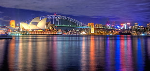The Opera House during night, sydney opera house, sydney, australia HD wallpaper