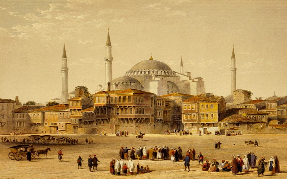 Hagia Sopia illustration, Islam, Ottoman Empire, Hagia Sophia, Fossati Brothers HD wallpaper