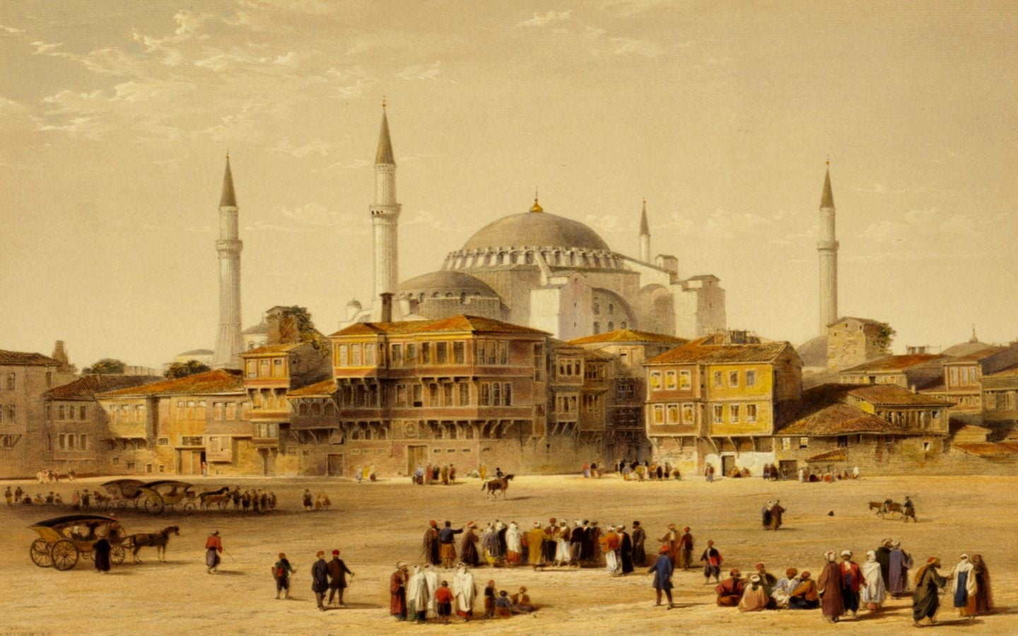 Hagia Sopia illustration, Islam, Ottoman Empire, Hagia Sophia, Fossati Brothers