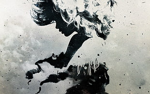 silhouette painting of woman