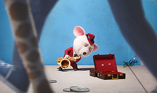 The Sing Character playing saxophone