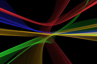 black and multicolored 3D art digital wallpaper