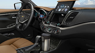 black Chevrolet steering wheel, Chevrolet Impala, car, car interior HD wallpaper