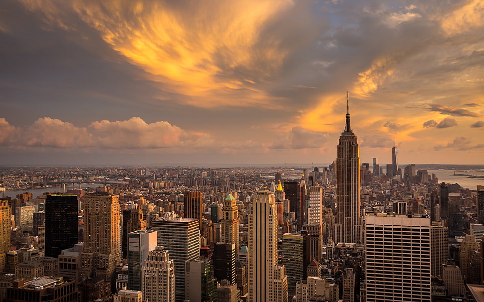 Empire State building, New York City, landscape HD wallpaper
