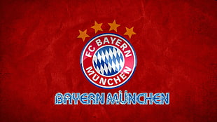 red and blue logo, Bayern Munchen, soccer, Germany, soccer clubs