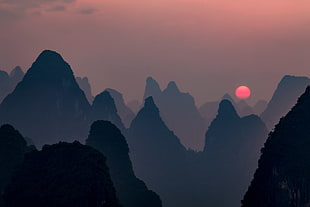 photography of mountains during sunset