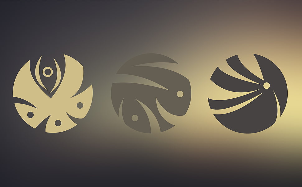 beige, grey, and black logo, vector, circle, abstract, minimalism HD wallpaper