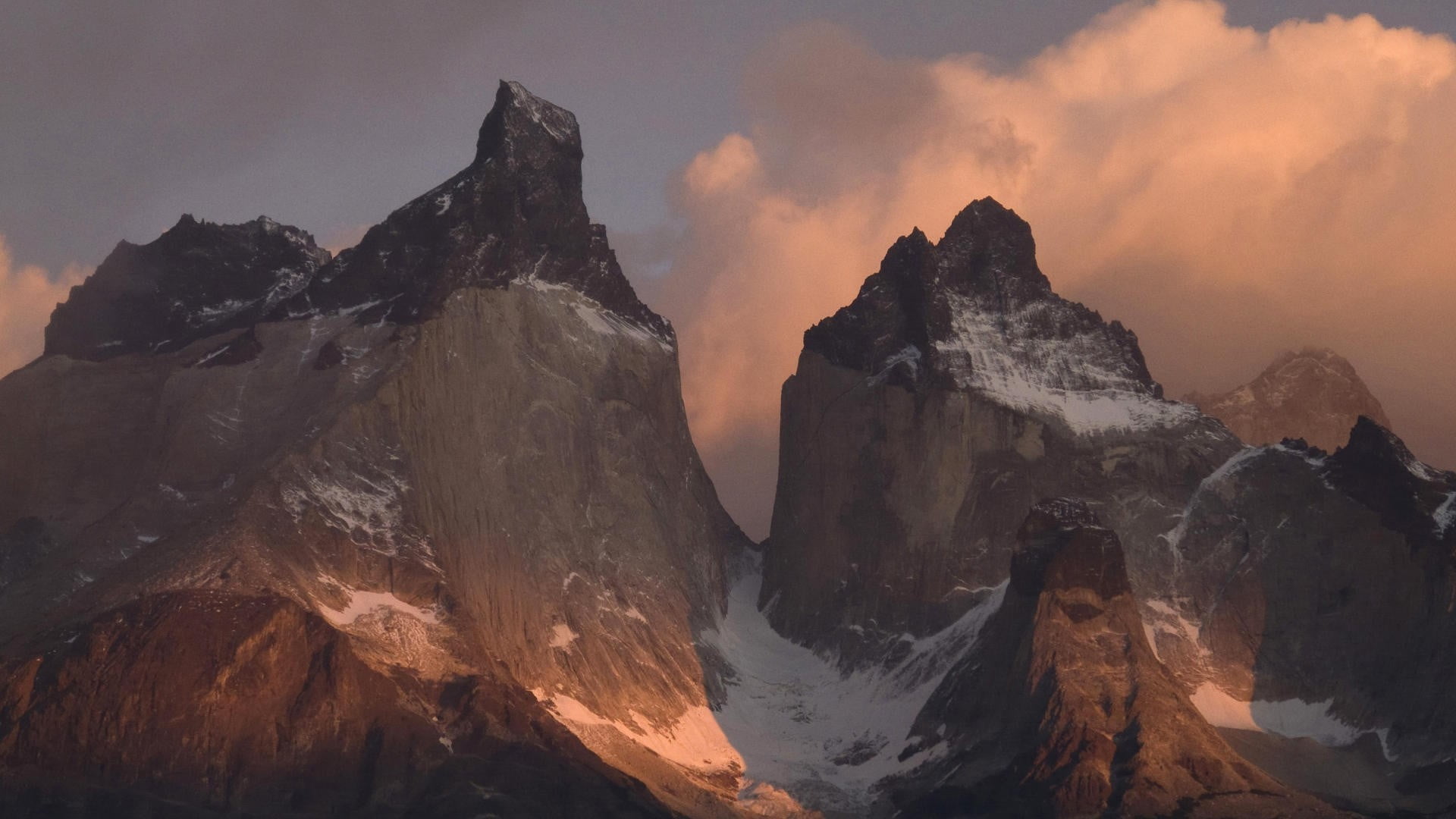 mountain in snow, mountains, nature