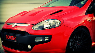 red FIAT car, car, red cars, Fiat Punto, tuning HD wallpaper