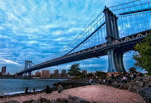 landscape photography of Manhattan Bridge HD wallpaper