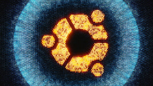 Ubuntu, logo, Linux, glowing