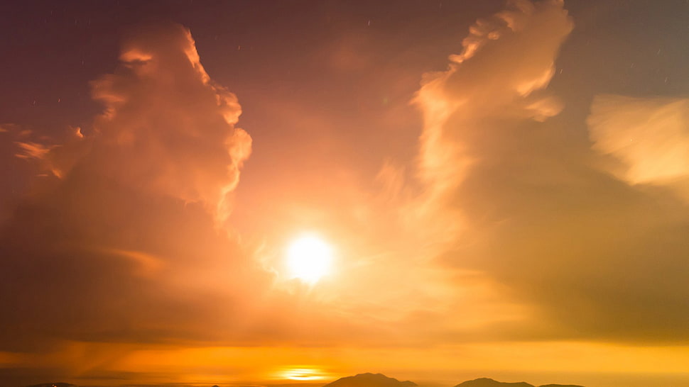 calm sky, Sun, sunlight, sky, clouds HD wallpaper