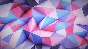 3D graphics, abstract, 3D, pink, blue HD wallpaper