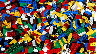 assorted-color LEGO block lot, colorful, LEGO, bricks, toys