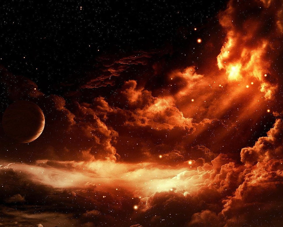 brown clouds, space HD wallpaper