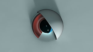 round gray and black dome camera, abstract, CG, 3D, render