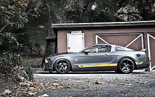 gray coupe, car, Ford Mustang