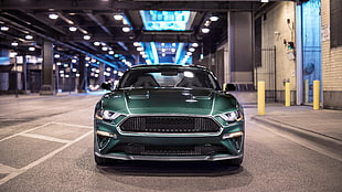 green car, Ford Mustang Bullitt, 2019, 4K