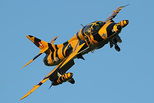 yellow and black jet plane