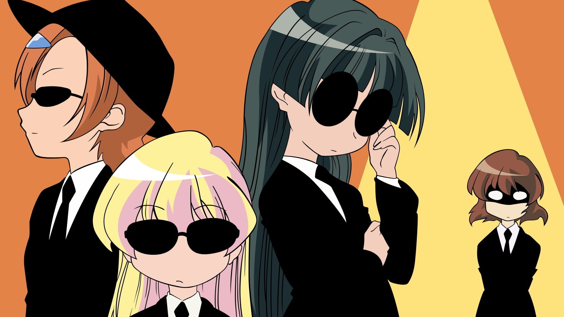 Group of girls wearing sunglasses anime illustration HD wallpaper |  Wallpaper Flare