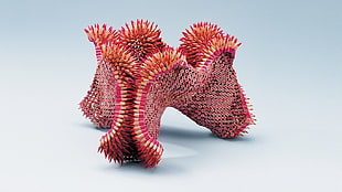 3D origami, artwork, sculpture, pencils