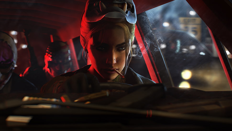 yellow haired woman 3D character, artwork, Payday 2 HD wallpaper