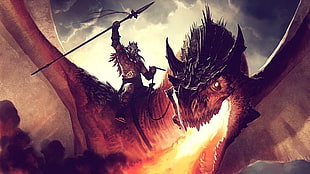 Dragon wallpaper, dragon, 3D, fantasy art