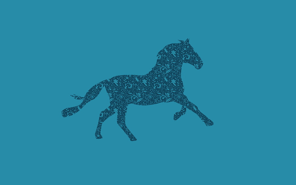black horse illustration HD wallpaper