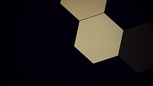 white and black wooden table, abstract, hexagon, minimalism HD wallpaper