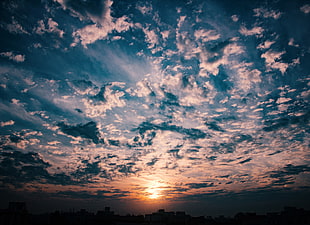 grey clouds, Clouds, Sky, Sunset HD wallpaper