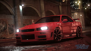 red coupe, Need for Speed, Nissan Skyline GT-R R34, car