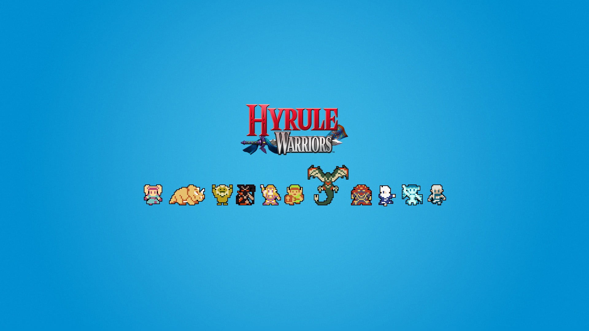 Hyrule Warrios logo, The Legend of Zelda, retro games, minimalism, 8-bit