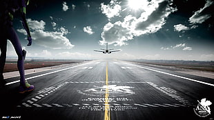 plane landing during daytime HD wallpaper