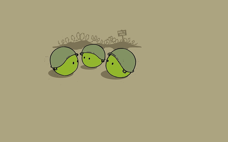 soldier caricature illustration, threadless, simple, peas, war HD wallpaper