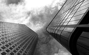 low angle photography of building, photography, building, architecture, monochrome HD wallpaper
