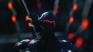 black robot action figure HD wallpaper