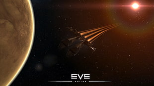 black spaceship, EVE Online, space, spaceship